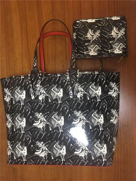 Christian Louboutin Sort-hvid/sort Print Tote Bag