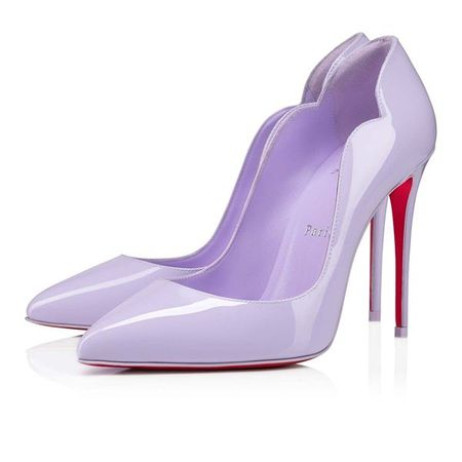 Christian Louboutin Pumper Hot Chick 100 mm stiletto hæl Lilla Røg/lin Lilla Røg Patent læder