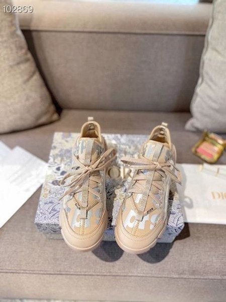Dior-D-tilslutning Nude Sneakers Teknisk Stof