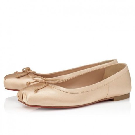Christian Louboutin Mamadrague Ballerinaer Crepe Satin Blush