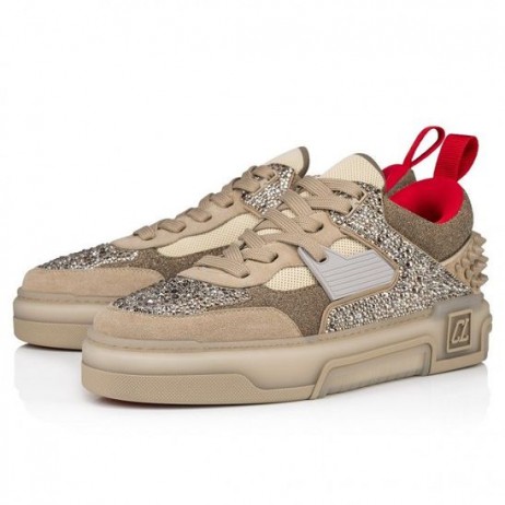 Christian Louboutin Astroloubi Strass Sneakers Veau Velour Ruskind Læder Comete Saharienne-CL Sko