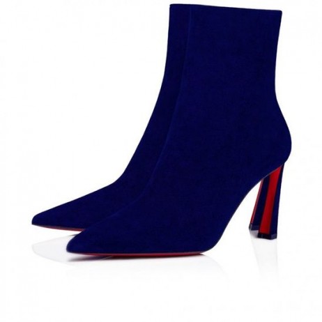 Christian Louboutin Condora Booty 85 Mm Lav Støvler Veau Velour Galactiqueen Christian Louboutin Sko