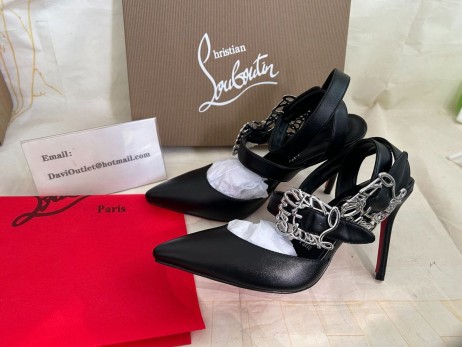 Christian Louboutin Giddylina 100 Mm Strappy Nappa Læder Pumper Black