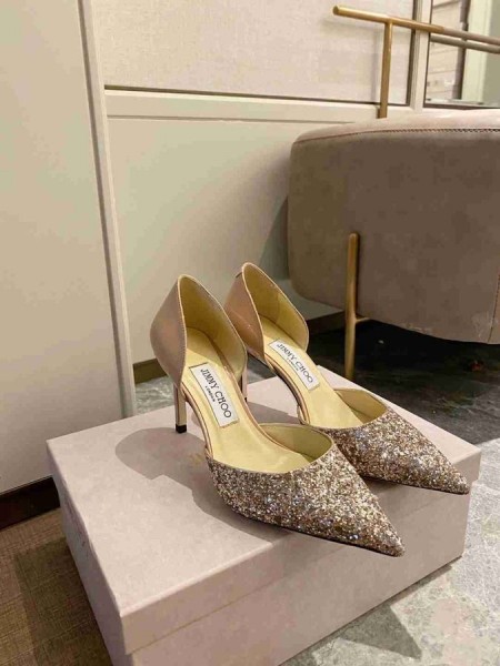 Jimmy Choo 85mm Pumper Glitter Nedbryder Stof Guld