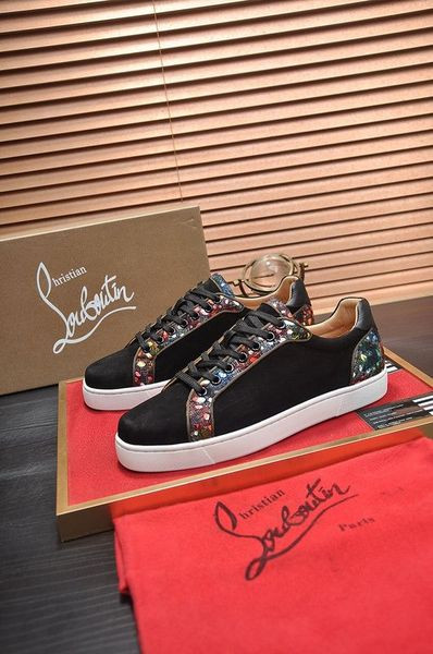 Christian Louboutin Mænd Sneakers Low-top Veau Velour Sort CL Sko