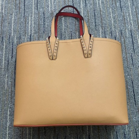 Christian Louboutin Cabata East West Tote Taske Kalv Læder Brun