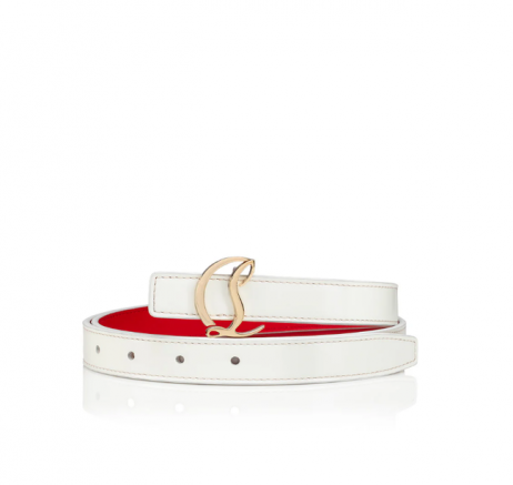 Christian Louboutin, Cl ' s Logo Bælte Kvinder 20mm Kalv Læder Hvid