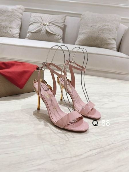 Christian Louboutin Ginko Pige 85mm Strappy Patent Sandaler Læder Pink