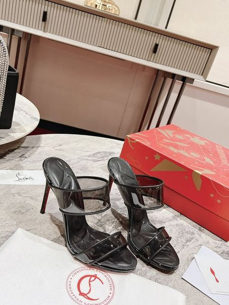 Christian Louboutin Bare Loubi PVC Sandaler 85mm Sort CL Sko