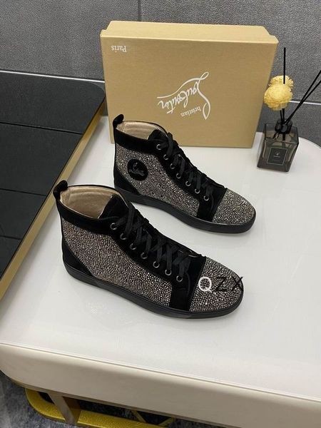 Christian Louboutin Louis Strass High-top Sneakers Sort Ruskind