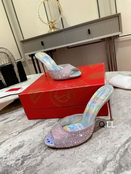 Christian Louboutin Mig Dolly Strass Pumper 100 mm Ruskind Strass Forskønnet Pink