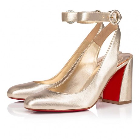 Christian Louboutin Miss Sab Slynge Pumper 85mm Nappa Læder Guld