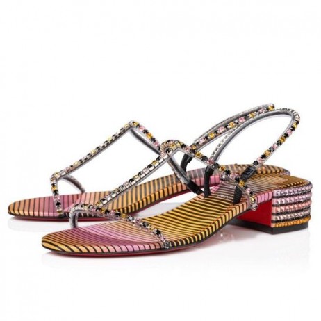Christian Louboutin Simple Queenie Sandal Strass Aftersun 25 Mm Sandaler Multicolor