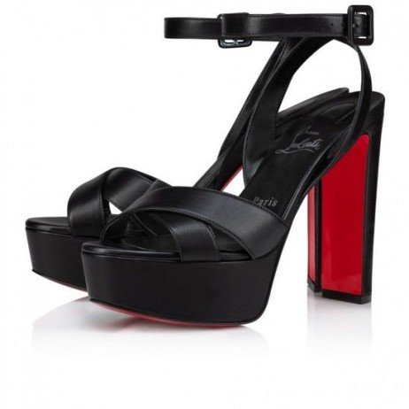Christian Louboutin Supramariza 130 Mm Strappy Nappa Læder Sandaler Black Christian Louboutin Sko