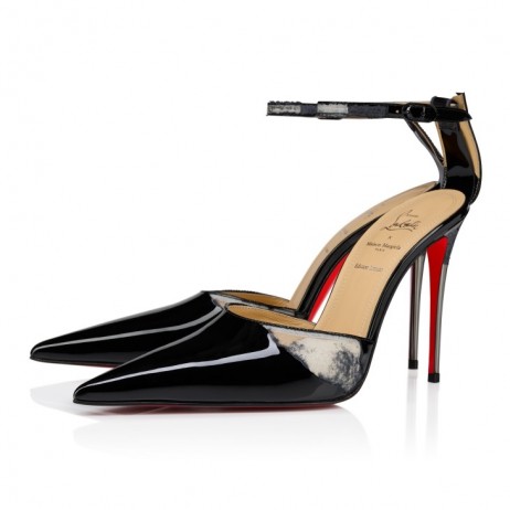 Christian Louboutin Bilougiela 25 100 Mm Strappy Pumps Patent Calf Leather