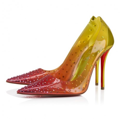 Christian Louboutin Miss Z Degrastrass 100 Mm Pumps Pvc And Laminated Calf Leather Citronnade