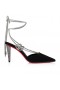 Christian Louboutin Astrid Blonder Strass 85 Mm Strappy Pumper Fløjl Og Strass Sort