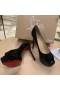 Christian Louboutin Sort Patent Fetish Peep 130mm Pumper CL Sko