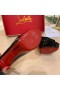 Christian Louboutin Sort Patent Fetish Peep 130mm Pumper CL Sko