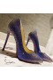 Christian Louboutin Kate Strass Forringe Pumper 100mm Blå Ruskind