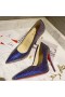 Christian Louboutin Kate Strass Forringe Pumper 100mm Blå Ruskind