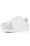Christian Louboutin Louis Junior S Pik Pik Strass Kvinder Sneakers Kalv Læder Hvid