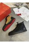 Christian Louboutin Louis Laminato Dino High-top Sneakers Sort Kalveskind Guld