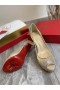 Christian Louboutin Meget Strass Peep Toe Pumper 120mm Mesh og Læder Guld
