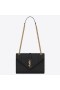 Saint Laurent Medium Kuvert Taske Sort Kornet Læder