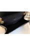 Saint Laurent Medium Kuvert Taske Sort Kornet Læder