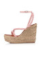 Christian Louboutin 120 mm Rosenrødt/røde/lin Rosenrødt/naturel Patent Læder Sandal