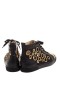 Christian Louboutin Boble Pigge High-Top Sneakers Ruskind Og Sort Kalveskind