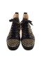 Christian Louboutin Boble Pigge High-Top Sneakers Ruskind Og Sort Kalveskind