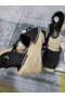 Dior Granville Broderet Bomuld 2.6" Kiler Sandaler Sort