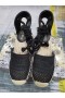 Dior Granville Broderet Bomuld 2.6" Kiler Sandaler Sort