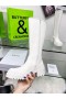 Dior Symbol Knæet Støvle Hvid Smidig Kalveskind