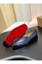 Christian Louboutin Chambelimoc Loafers Kalv Læder Navy Blå