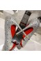 Christian Louboutin Kate Strass Forringe Pumper 100mm Ruskind Sølv