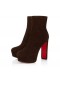 Christian Louboutin Loo Booty 130 mm Lav Støvler Veau velour Cosme