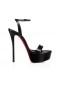 Christian Louboutin Loubi Dronning Alta 150 Mm Strappy Sandaler Stjernede Specchio Læder Sort