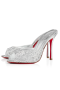 Christian Louboutin Mig Dolly Strass Pumper 100 mm Ruskind Strass Smykket i Sølv