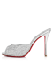 Christian Louboutin Mig Dolly Strass Pumper 100 mm Ruskind Strass Smykket i Sølv