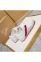 Christian Louboutin Min K Lav Donna Flade Sneakers med Ruskind og Læder Hvid Rød