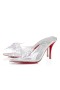 Christian Louboutin Aqua Strass 80mm Muldyr Pvc Iriserende Nappa Læder Og Strass Sølv CL Sko