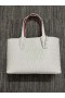 Christian Louboutin Cabata Tote Taske Monogram Cl Præget Nappa Hvid