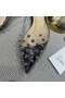 Christian Louboutin Collaclou Spike Klart, Fladskærms Forskønnet Pvc og Patent Læder Sort