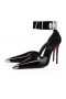 Christian Louboutin Låse Mig Op Pumpe 100Mm Strappy Pumper Vog Patent Læder Sort