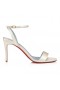 Christian Louboutin Loubigirl 85mm Strappy Sandaler Crepe Satin Off White CL Sko