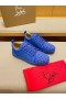 Christian Louboutin Louis Junior Pigge Lav-top Sneakers Læder Blå