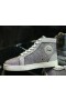 Christian Louboutin Louis Strass High-top Sneakers Glitter Læder Sølv